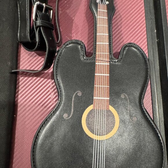 generic Handbags - Guitar-Shaped Black/Brown Crossbody Shoulder Bag NWT​